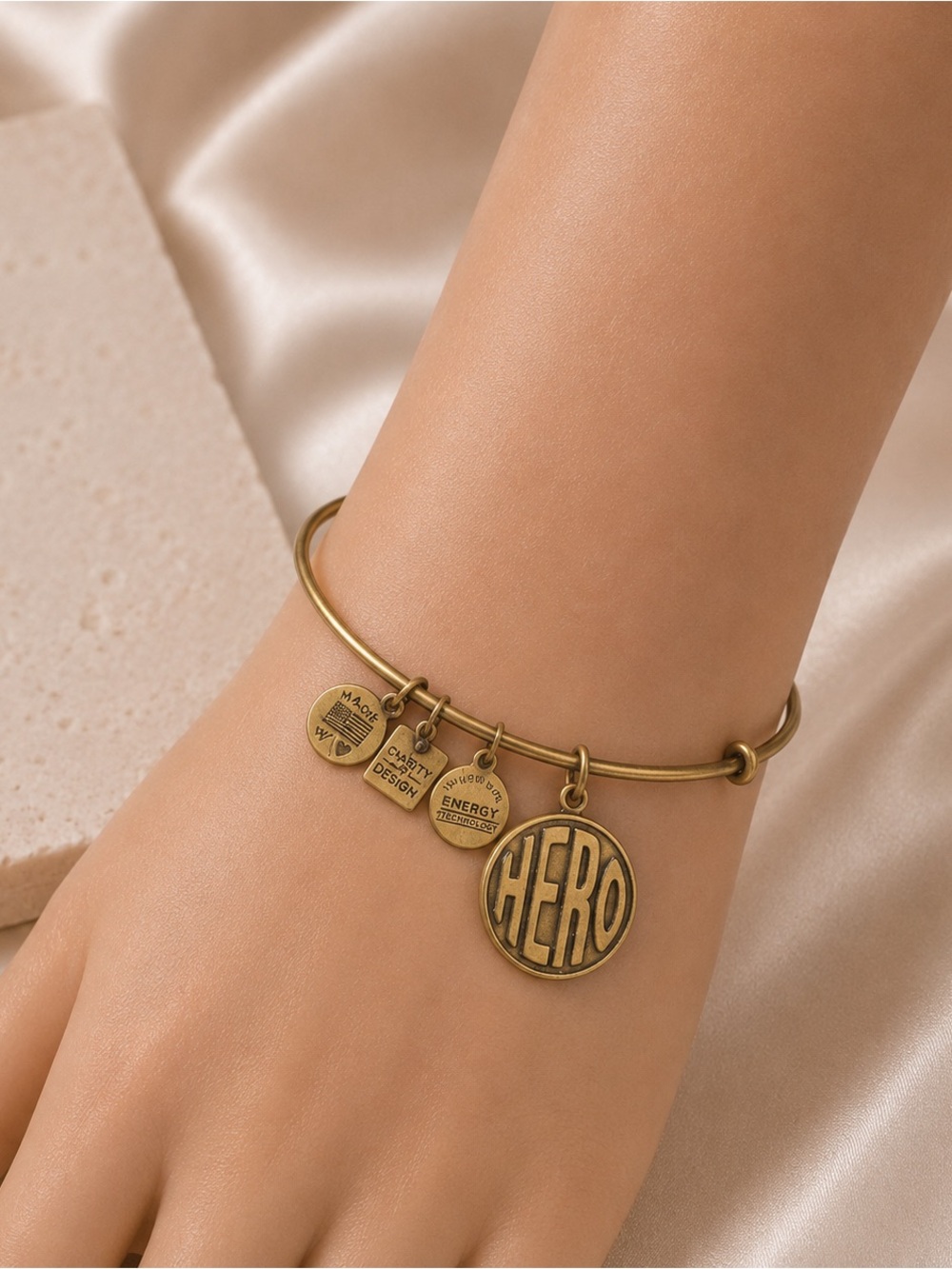 Alex and Ani HERO Charity By Design Rafaelian Gold Expandable Bangle